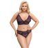 Cottelli Curves Plus Size - Ensemble soutien-gorge translucide à motif (violet) - 2XL