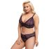 Cottelli Curves Plus Size - Ensemble soutien-gorge translucide à motif (violet) - 2XL