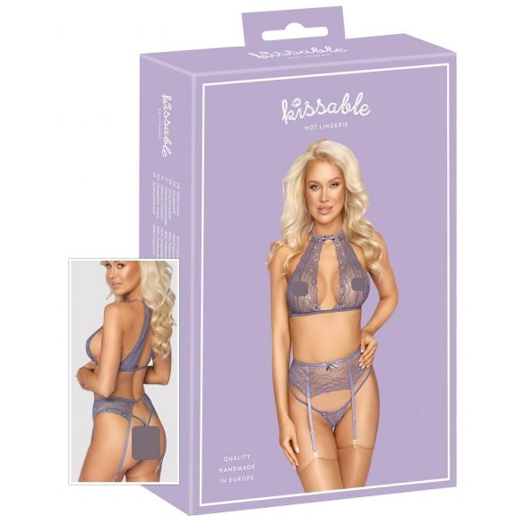 Kissable - kanten lingerie set (paars)