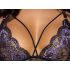 Cottelli - 3-delige kanten lingerieset (zwart-paars) - M