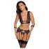 Ensemble Lingerie Cottelli Bondage avec Menottes (Noir-Violet)