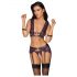 Ensemble Lingerie Cottelli Bondage avec Menottes (Noir-Violet) - M