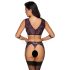 Ensemble Lingerie Cottelli Bondage avec Menottes (Noir-Violet) - XL