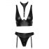 Cottelli Bondage - Ensemble Soutien-Gorge Brillant avec Menottes (Noir) - L