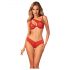 Obsessive Atenica - kanten lingerie set met gekruiste bandjes (rood)