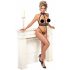 Abierta Fina - open lingerie set met kettingen (zwart) - M