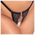 Abierta Fina - open lingerie set met kettingen (zwart) - M