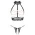 Abierta Fina - open lingerie set met kettingen (zwart) - L