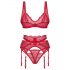 Obsessive Cupid Desir - kanten lingerie set (rood)