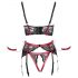 Cottelli Bondage - Matte kanten bustier set (rood)