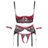 Cottelli Bondage - Matte kanten bustier set (rood) - XL