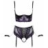 Ensemble Cottelli Bondage - soutien-gorge et menottes (noir-violet) - XL