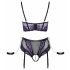 Ensemble Cottelli Bondage - soutien-gorge et menottes (noir-violet) - XL