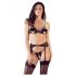 Cottelli - Ensemble de lingerie en dentelle ouverte (noir) - XL