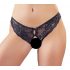 Cottelli - Culotte ouverte noire avec nœud en dentelle pour femme - M