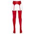 NO:XQSE - glanzend jarretel set (rood) - L/XL