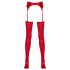 NO:XQSE - glanzend jarretel set (rood) - L/XL