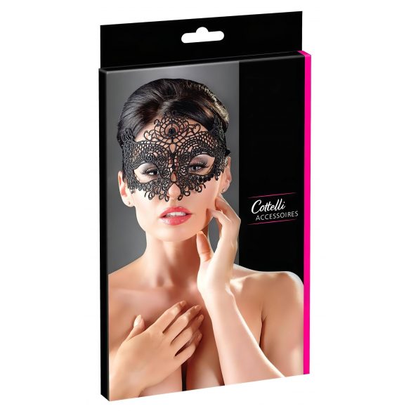 Cottelli - Masque brodé effet dentelle (noir)