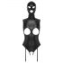 Bad Kitty - Body ouvert et masque noir - XXL