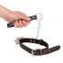 Bad Kitty - halsband met hartjes en metalen riem (zwart-rood)