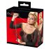 Bad Kitty - halsband met hartjes en metalen riem (zwart-rood)