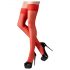 Cottelli - Bas en satin rouge - 3/M-L