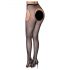 Cottelli Legwear - open, glinsterende netkousen - zwart (S-L)