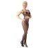 NO:XQSE - Zijde patroon catsuit - zwart - 2XL/3XL