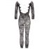 NO:XQSE - Florale catsuit - zwart (S-L)