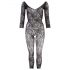 NO:XQSE - Florale catsuit - zwart (S-L)