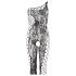 NO:XQSE - Asymmetrische jumpsuit met bloemenprint - zwart (S-L)