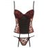 Cottelli - Rozen bustier en string (zwart-rood)