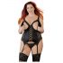 Cottelli Plus Size - verstelbare jarreteltop (zwart)