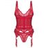 Obsessive Cupide Desir - doorschijnende kanten top set (rood)