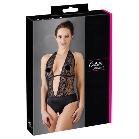 Cottelli - Kant-en halsband body (zwart)