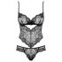 Obsessive Alluria - bloemen kant body (zwart) - L/XL