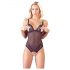 Cottelli - body ouvert en dentelle et perles (noir) - XL