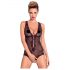 Obsessive Fiorenta - parelmoer, open kanten body (zwart) - L/XL