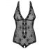 Obsessive Fiorenta - parelmoer, open kanten body (zwart) - L/XL