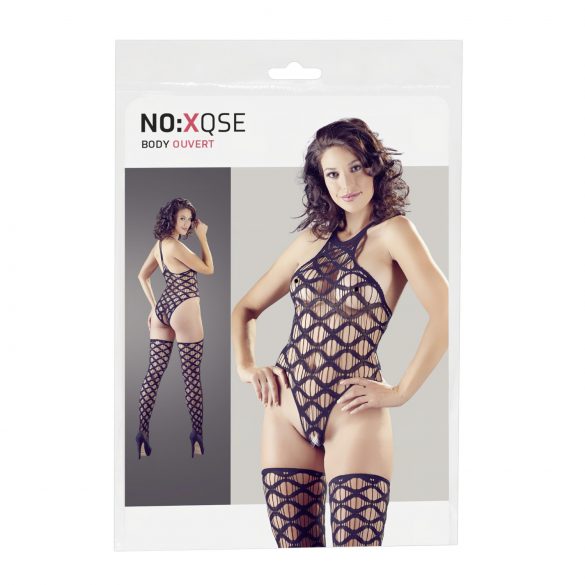 NO:XQSE - golvend body en kousenband set - zwart (S-L)