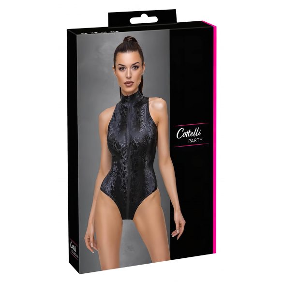 Cottelli Party - zwart slangenhuid body - M