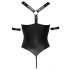 Cottelli Bondage - Body ouvert noir brillant avec anneaux - XL