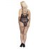 Cottelli Curves Grande Taille - Body transparent à motif (noir)