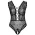 Cottelli Curves Grande Taille - Body transparent à motif (noir)