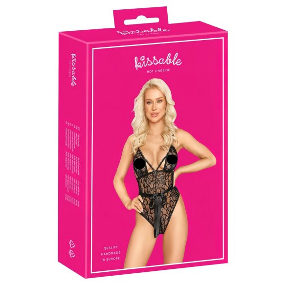 Kissable - kanten body (zwart) - L/XL