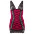 Cottelli - Robe exclusive en dentelle et lacets (rouge-noir) - L