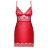 Obsessive Lovica - kanten nachtkleding met string (rood) - 2XL