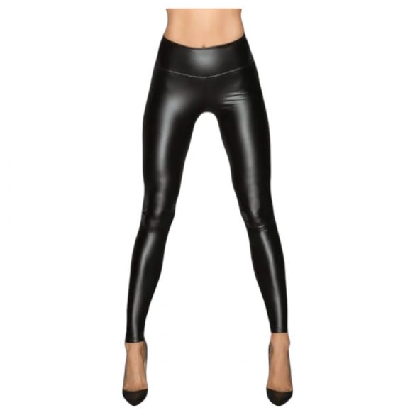 Noir - lange, glanzende legging (zwart) - L