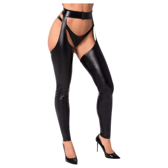 Noir - glanzende panty - chaps (zwart)