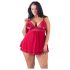 Cottelli Grande Taille - Babydoll en Dentelle Légère (Rouge)